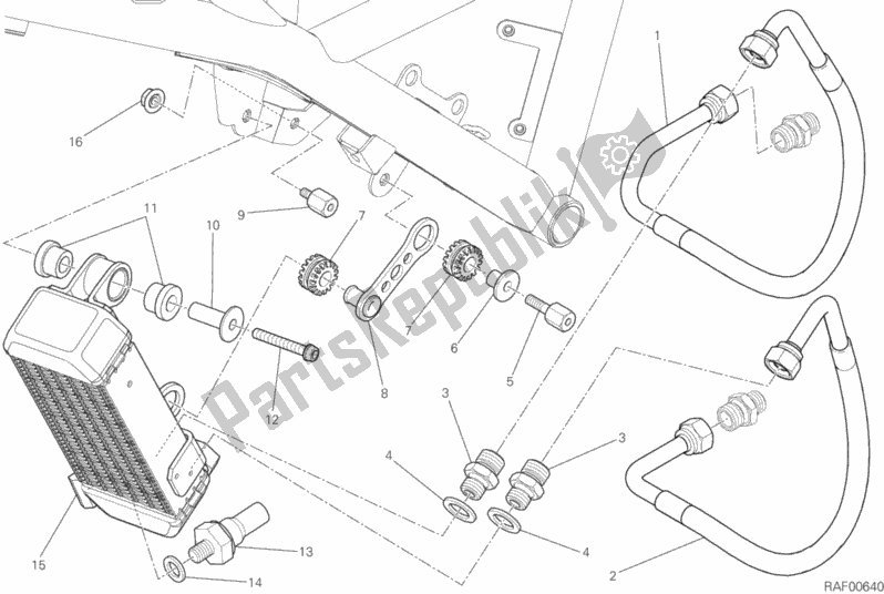 All parts for the Oil Cooler of the Ducati Scrambler Flat Track Thailand 803 2019